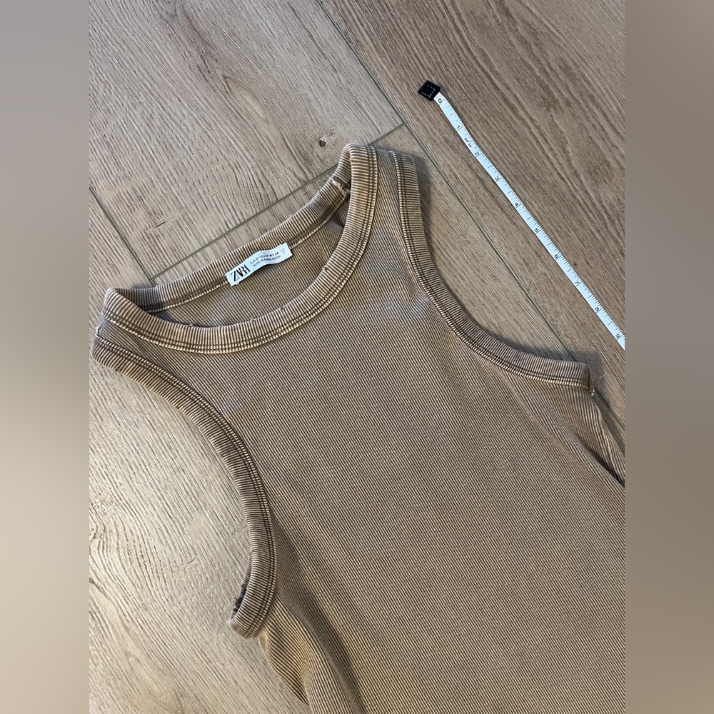 Zara Washed Effect Maxi Ribbed Dress - Picture 4 of 5